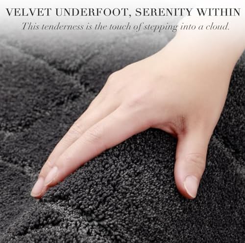 BSICPRO Large Bathroom Rugs Runner, 22x47 Scalloped Bath Mats - Image 3