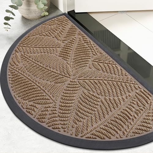 Colorxy Half Circle Waterproof Door Mat, Sturdy Rubber Doormat by Colorxy