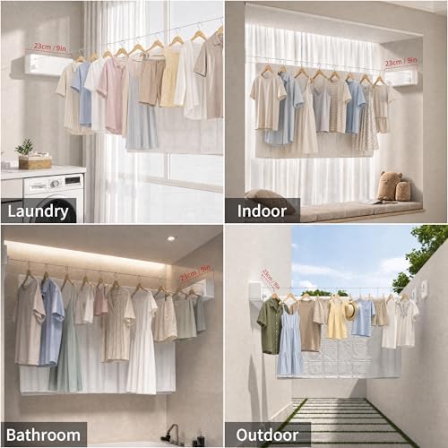 JOOM Retractable Clothesline Indoor, Dual 2 x 13.8 FT Clothes Lines - Image 4