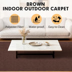 Grefinity Marine Carpet, 5 FT x 20 FT Brown Indoor Outdoor Carpet - Image 3