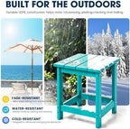LZRS Patio Side Table, Heavy Duty HDPE Outdoor End Table - Image 4