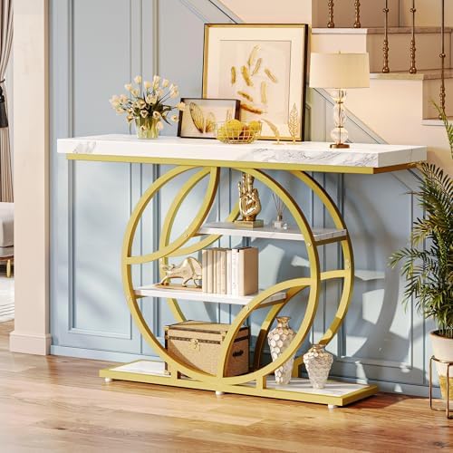 Huuger 47.2 Inch Entryway Table, Industrial Console Sofa Table - Image 4