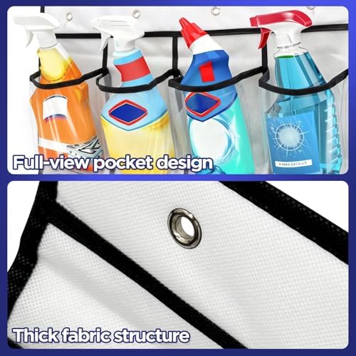 Clear Cleaning Supplies Organizer, Cleaning Products 24 Large Pockets - Image 5
