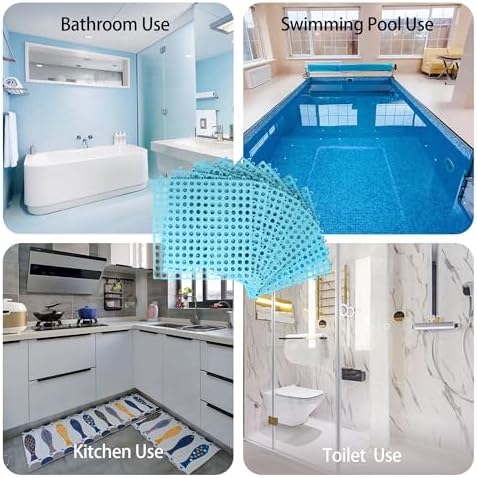 12 Pack 12" x 12" Drainage Interlocking Floor Mats, Non-Slip Shower Bathroom - Image 6