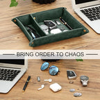 SITHON Valet Tray Desktop Storage Organizer, Removable 2 Compartments Catchall - Image 5