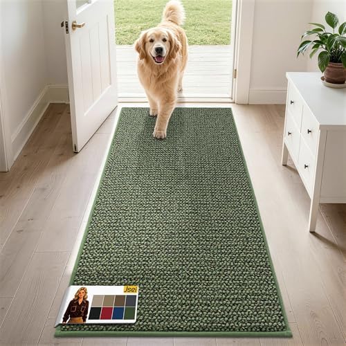 JSEI Dirt Trapper Door Mat 24" x 60", Non-Slip Washable Doormats by JSEI