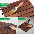 IDZO Interlocking Acacia Deck Tiles 9.6 SQFT - Image 5