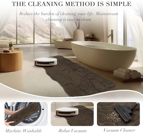 BSICPRO Large Bathroom Rugs Runner, 24x59 Scalloped Bath Mats - Image 5