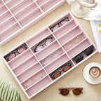 Amylove 2 Pack Sunglasses Organizer Tray Velvet Holder, 18 Grids - Image 6