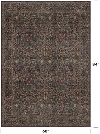 Dark Brown Washable 5x7 Area Rugs - Image 2