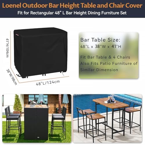 Outdoor Waterproof Bar Table Set Cover - Image 3