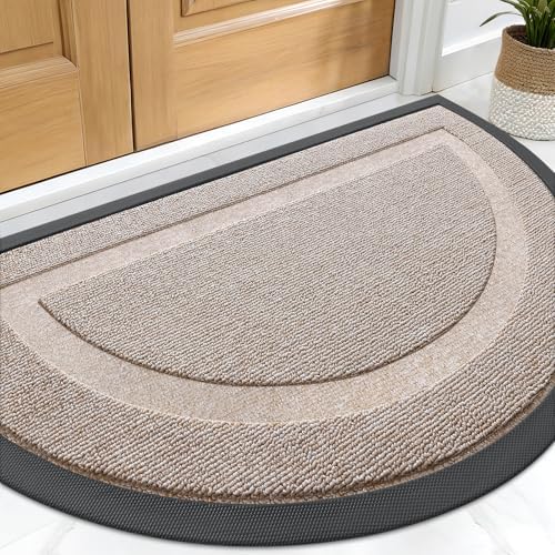 OLANLY Half Circle Front Door Mat Outside 59x34 All-Season Rubber Doormat by OLANLY