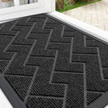 OLANLY Front Door Mat Outside 29.5x17, All-Season Absorbent Rubber Doormat by OLANLY