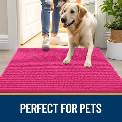 OLANLY Dog Door Mat for Muddy Paws 24x16, Extra Absorbent Chenille Mud Mat - Image 6