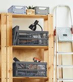 HUUSMOT 2-Pack Collapsible Plastic Storage Baskets, Dark Grey - Image 5