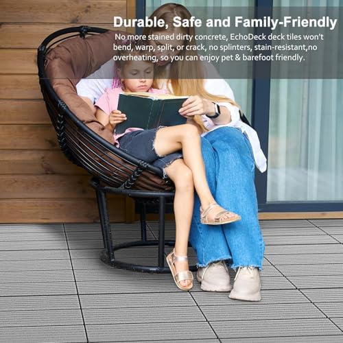 EchoDeck Interlocking Deck Tiles, 54 Pack Patio Tiles Outdoor Interlocking All - Image 3