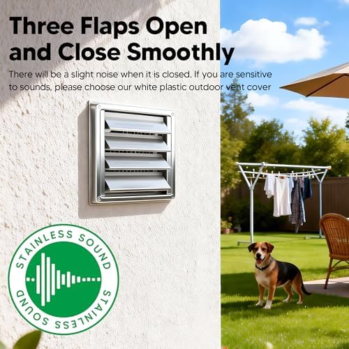 5" Metal Outdoor Dryer Vent Cover Louvered - Image 6