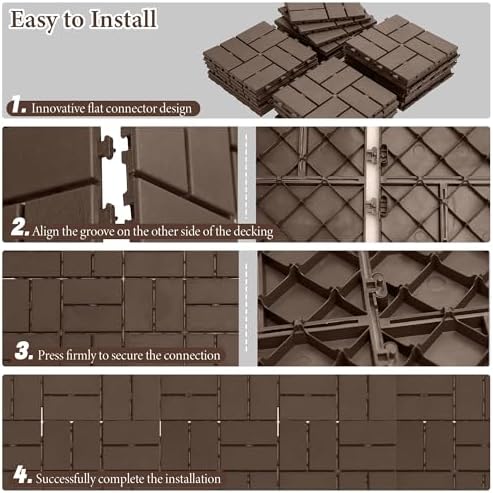 Interlocking Deck Tiles Outdoor Waterproof, Composite Patio Flooring - Image 4