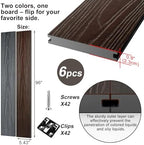 Outdoor Solid 8ft Composite Decking Boards 6 Pcs, Rosewood and Light Grey - Image 2