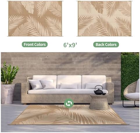 GENIMO Outdoor Rug, Waterproof Plastic Rugs - Image 2