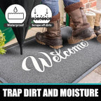 T.HENV Welcome Mat Outdoor, 2 Pack 32x20 Waterproof All-Season Front Door Mat - Image 4