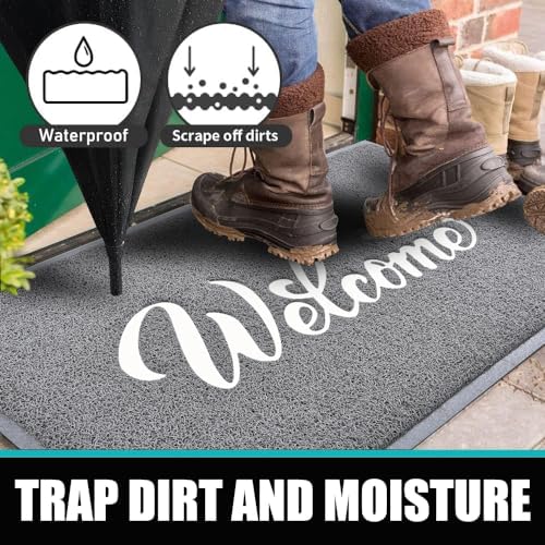 T.HENV Welcome Mat Outdoor, 2 Pack 32x20 Waterproof All-Season Front Door Mat - Image 4