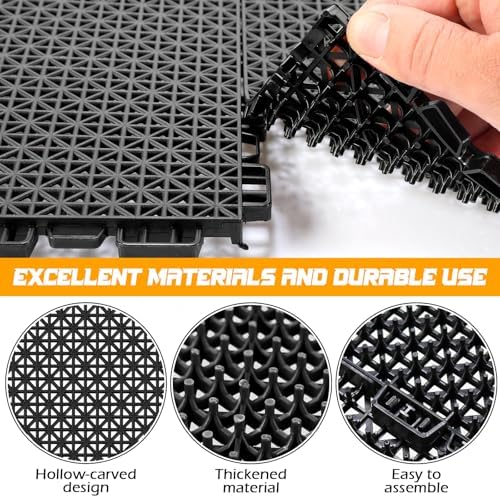 Thyle 100 Pack Drainage Mats Interlocking Rubber Floor Tiles 10" x 10" Non Slip - Image 3