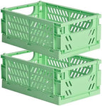HUUSMOT 2-Pack Collapsible Plastic Storage Baskets, 9.8"x6.5"x3.8" by HUUSMOT