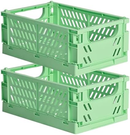 HUUSMOT 2-Pack Collapsible Plastic Storage Baskets, 9.8"x6.5"x3.8" by HUUSMOT