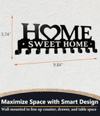 Key Holder Hooks Organizer Hanger Rack Wall Mounted Sweet Home Metal Decor - Image 2
