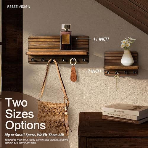 Rebee Vision Pine Wood Key Holder Wall Mount - Image 4