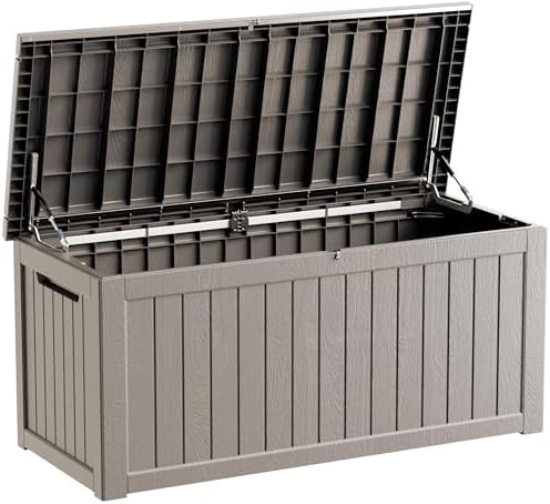 Outdoor Storage Box, 270 Gallon Waterproof Deck Box, Super-Sized Gas-Spring by GraceYourYard