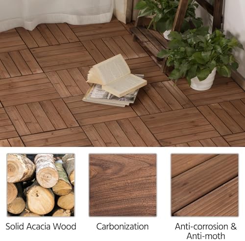 Topeakmart 27PCS Interlocking Deck Tiles 12x12 Patio Flooring - Image 7