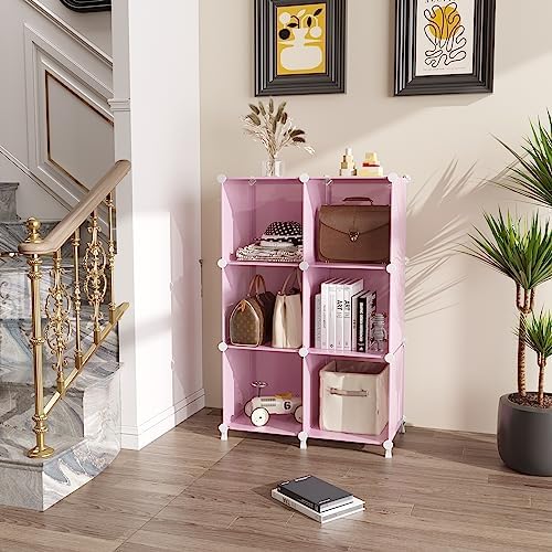 AWTATOS Cube Storage Organizer, Closet Organizers, 6 Cube Shelf - Image 4