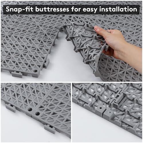 12PCS Interlocking Drainage Mat, Cushioning Floor Tiles Mats - Image 6