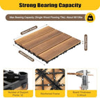 36 Pack Interlocking Wood Deck Tiles 12"x12", Outdoor Carbonized Larch Wood - Image 5