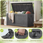 Devoko 125 Gallon Outdoor Storage Box, Waterproof Resin Deck Box - Image 3