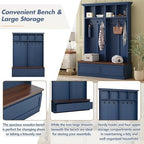 LUMISOL 4-in-1 Hall Tree with Bench and Shoe Storage - Image 4
