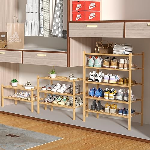 ROMGUAR CRAFT 5 Tier Bamboo Shoe Rack - Image 4