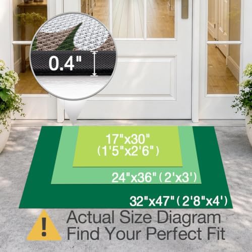 LUMI Outside Welcome Door Mat 17x30, Non-Slip Durable Rubber Easy Clean - Image 2