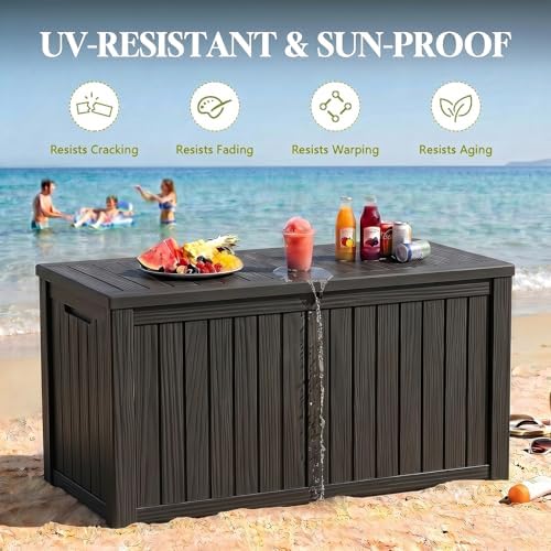 280 Gallon Outdoor Storage Box, Large Patio Deck Box, Tool Storage Bin - Image 2