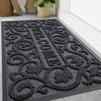 Smiry Front Door Mat Outside Entrance, Low Profile Rubber Doormat by Smiry