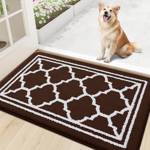 Buganda Indoor Door Mat, Dirt Resistant Doormat, Dark Brown by Buganda
