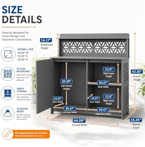 VINGLI Multi-Purpose Outdoor Storage Cabinet - Image 5