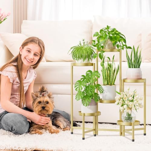 iDavosic.ly Plant Stand Indoor Outdoor, 6 Tier Metal Corner Shelf - Image 2
