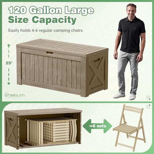 Greesum Outdoor Storage Box 120 Gallon Storage Bin - Image 4