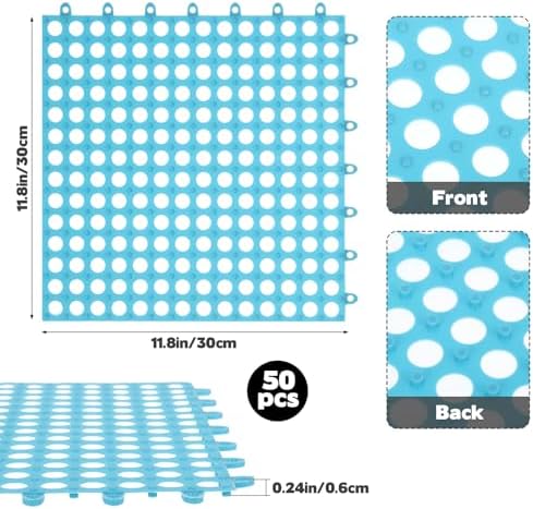 50 PCS Drainage Interlocking Tiles Bulk 11.8'' x 11.8'' Modular Interlocking - Image 2