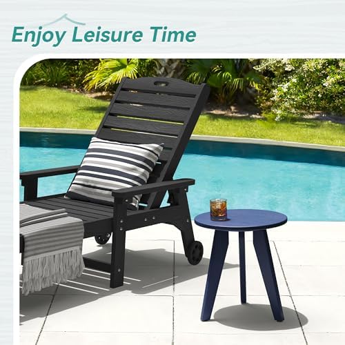 HDPS Outdoor Side Table, Small Round End Table - Image 3