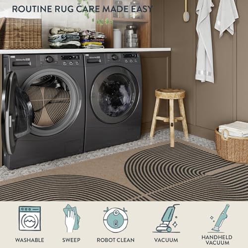 Lahome Modern Rainbow Small Round Rug, 3ft Washable Circle Rug - Image 4