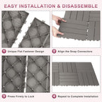 Plastic Interlocking Deck Tiles 9 Pack, 12in Waterproof Patio Flooring - Image 2
